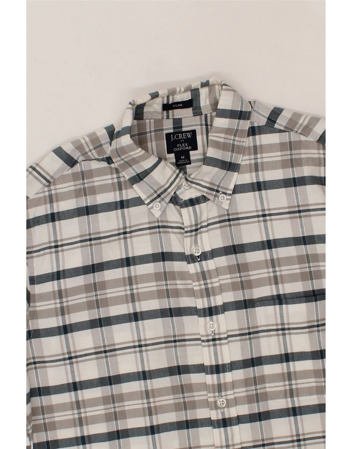 J. CREW Mens Slim Fit Shirt Medium Grey Check Cotton Vintage J. Crew and Second-Hand J. Crew from Messina Hembry 