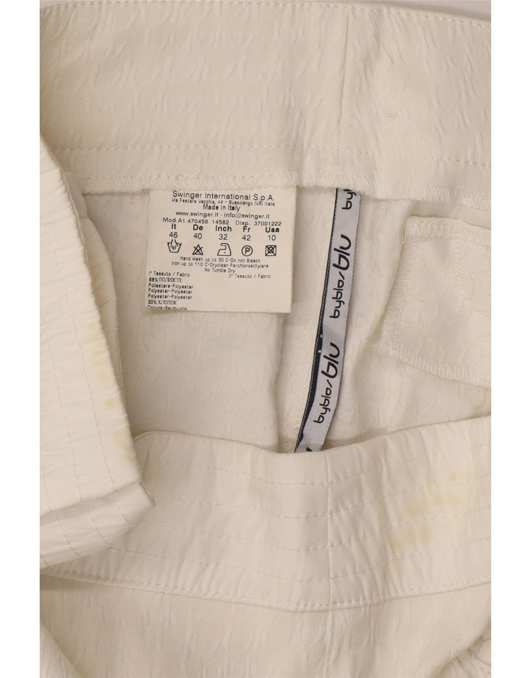 BYBLOS Womens Straight Skirt IT 46 XL W32 Off White Polyester Vintage Byblos and Second-Hand Byblos from Messina Hembry 