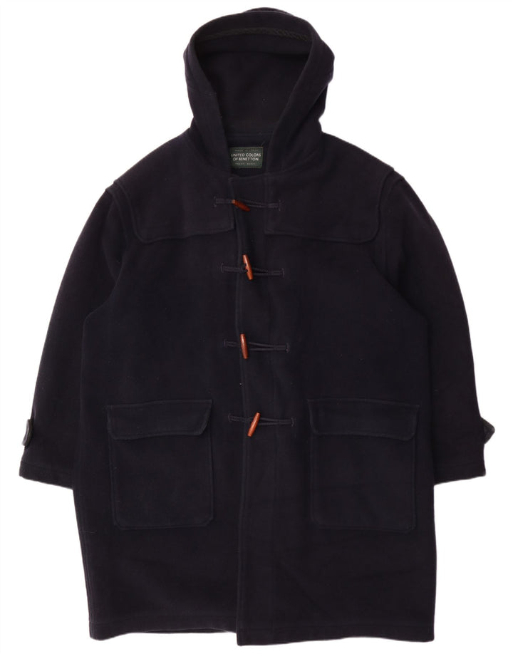 BENETTON Ανδρικό παλτό Duffle με κουκούλα IT 54 2XL Navy Blue Wool