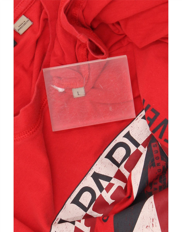 NAPAPIJRI Ανδρικό γραφικό T-Shirt Top μεγάλο κόκκινο