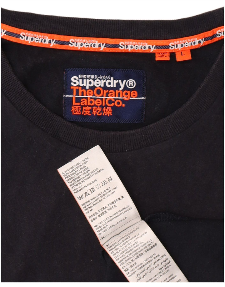 Ανδρικό T-Shirt SUPERDRY Top Large Black Cotton Classic
