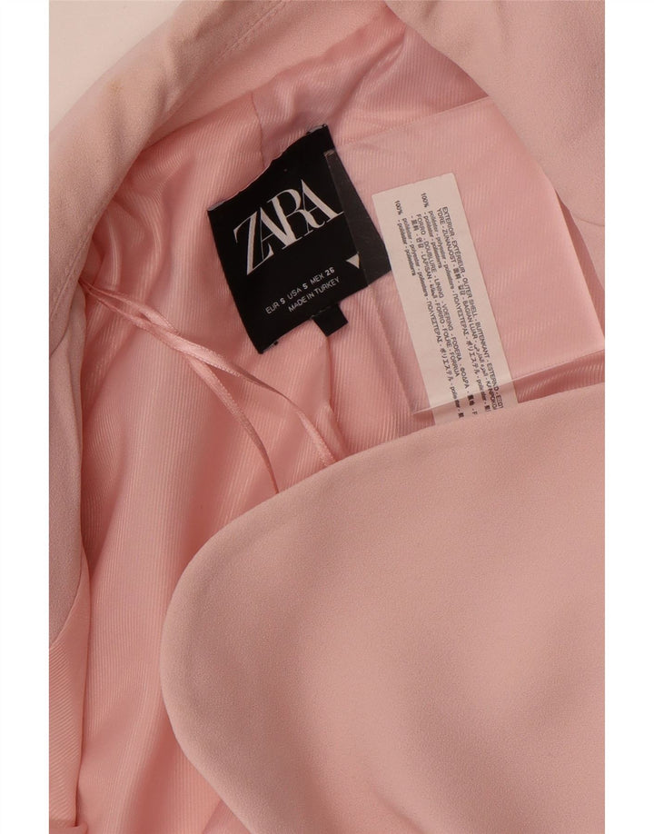 Zara Γυναικείο μπουφάν blazer UK 10 Small Pink Polyester