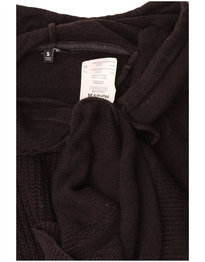 Hurley Γυναικείο πουλόβερ υπερμεγέθη άλμα UK 10 Small μαύρο βαμβακερό