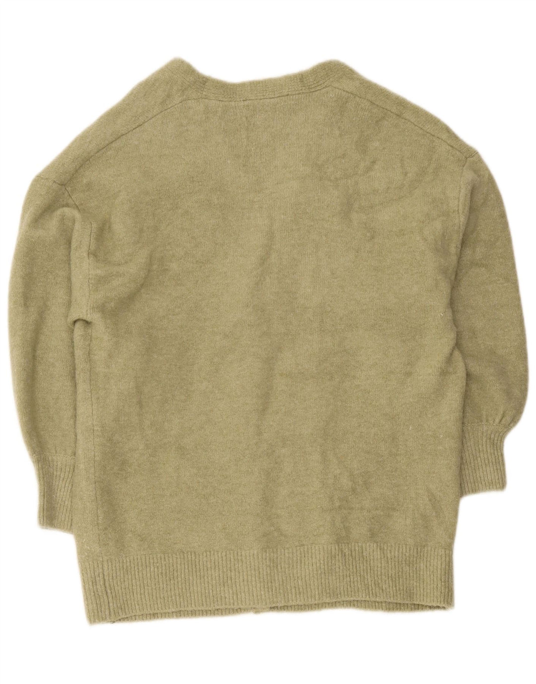 Zara Γυναικείο πουλόβερ ζακέτα oversized UK 10 Small Khaki Acrylic