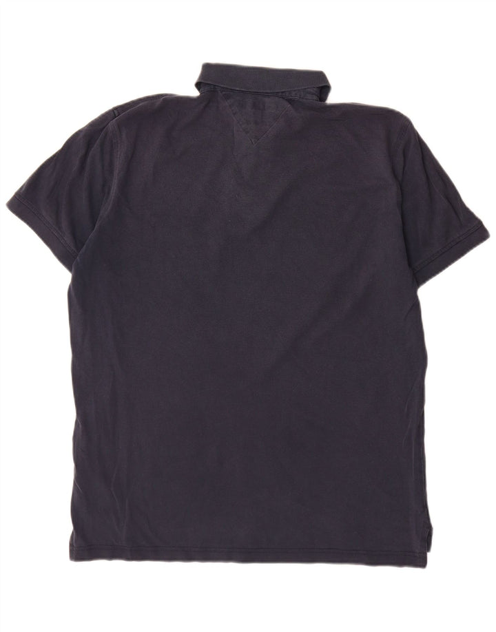 Tommy Hilfiger Ανδρικό πουκάμισο Polo με κανονική εφαρμογή, μεσαίο μπλε ναυτικό