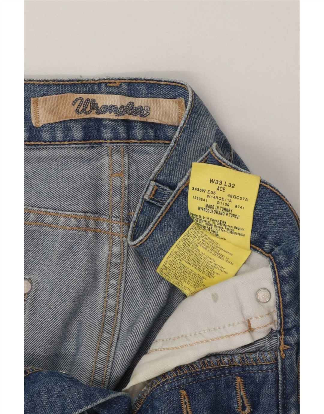 Ανδρικό τζιν Wrangler Ace Straight W33 L29 Μπλε βαμβακερό