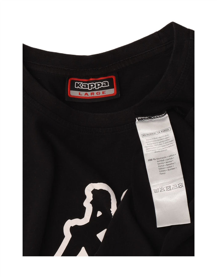 Ανδρικό γραφικό T-Shirt Kappa Top Large Μαύρο Βαμβακερό