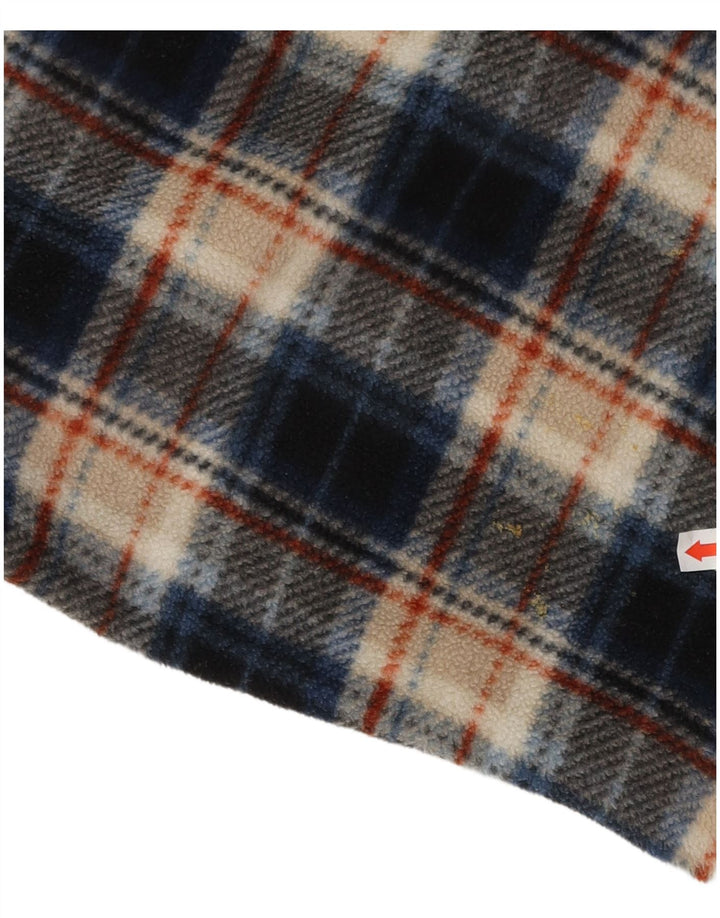 ATLAS FOR MEN Ανδρικό πουκάμισο Fleece 3XL Blue Check Polyester