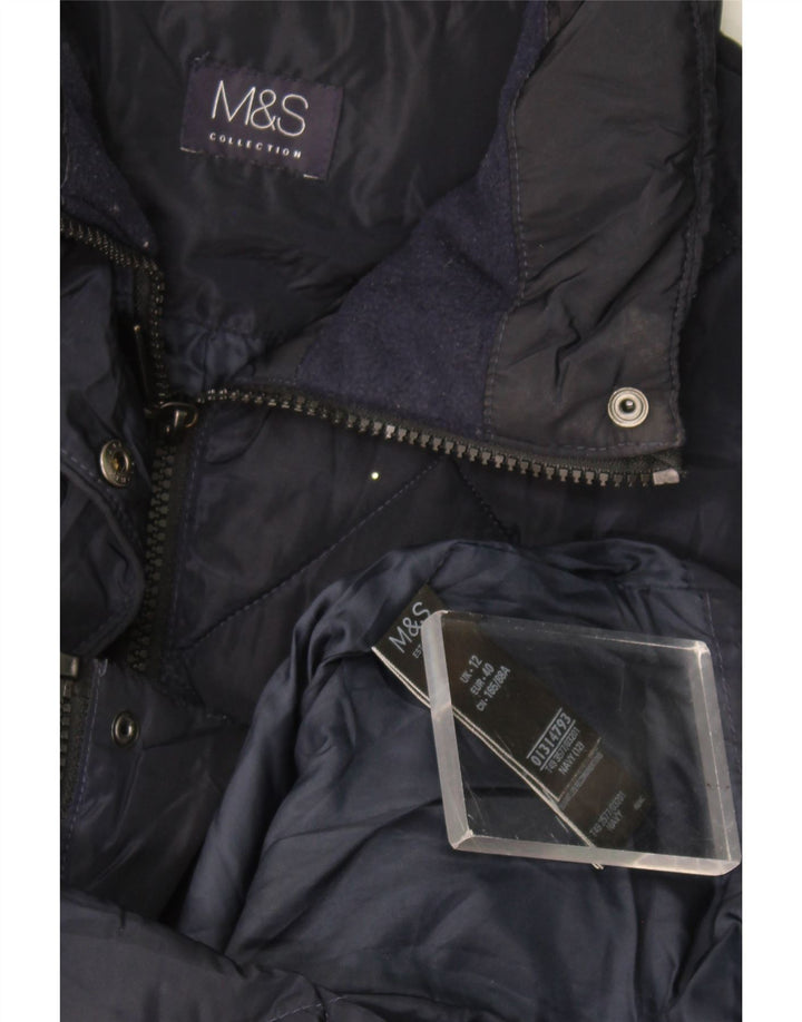 Marks & Spencer Γυναικείο Καπιτονέ μπουφάν UK 12 Medium Navy Blue Polyester