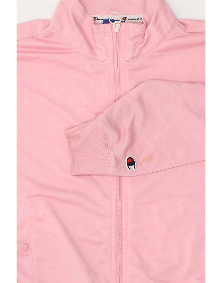 CHAMPION Womens Tracksuit Top Jacket UK 16 Large Pink Polyester Vintage Champion and Second-Hand Champion from Messina Hembry 