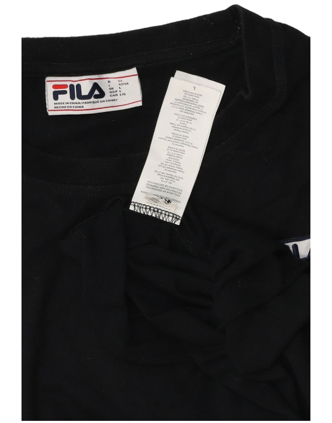 FILA Γυναικείο T-Shirt Top μεγάλο μαύρο βαμβακερό