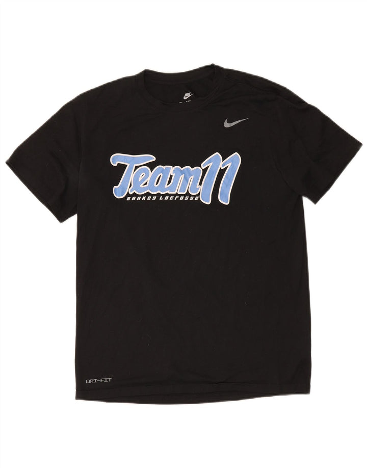 Ανδρικό γραφικό μπλουζάκι Nike Dri Fit, μεσαίο μαύρο πολυεστέρα