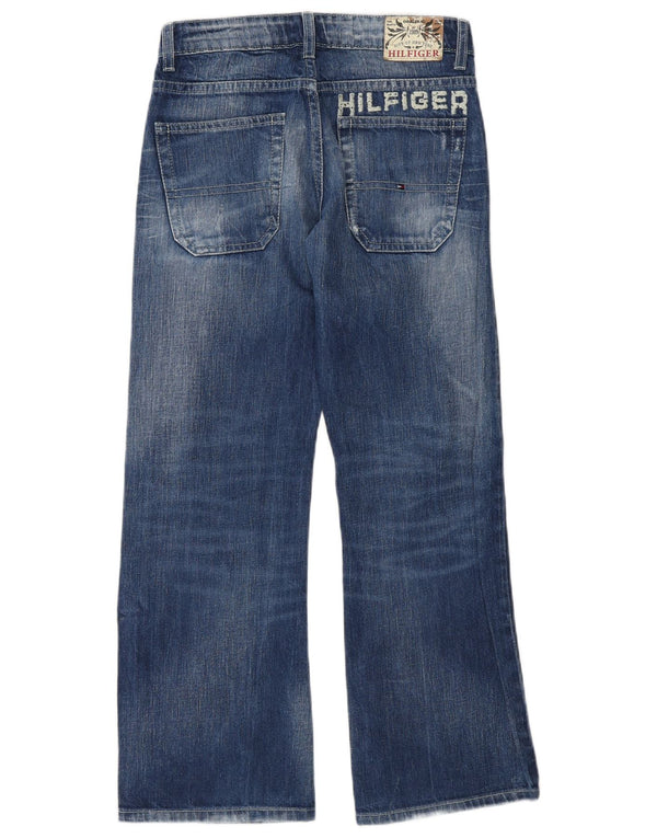 Tommy Hilfiger Boys Graphic Bootcut Jeans 9-10 ετών W26 L26 Μπλε βαμβακερό