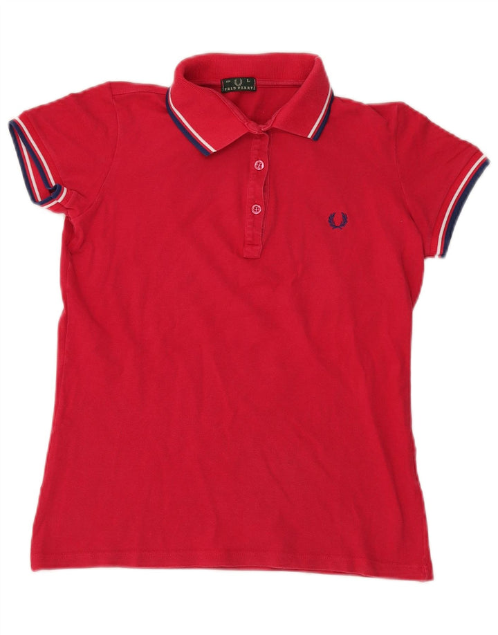 Fred Perry γυναικείο μπλουζάκι πόλο UK 14 μεγάλο κόκκινο