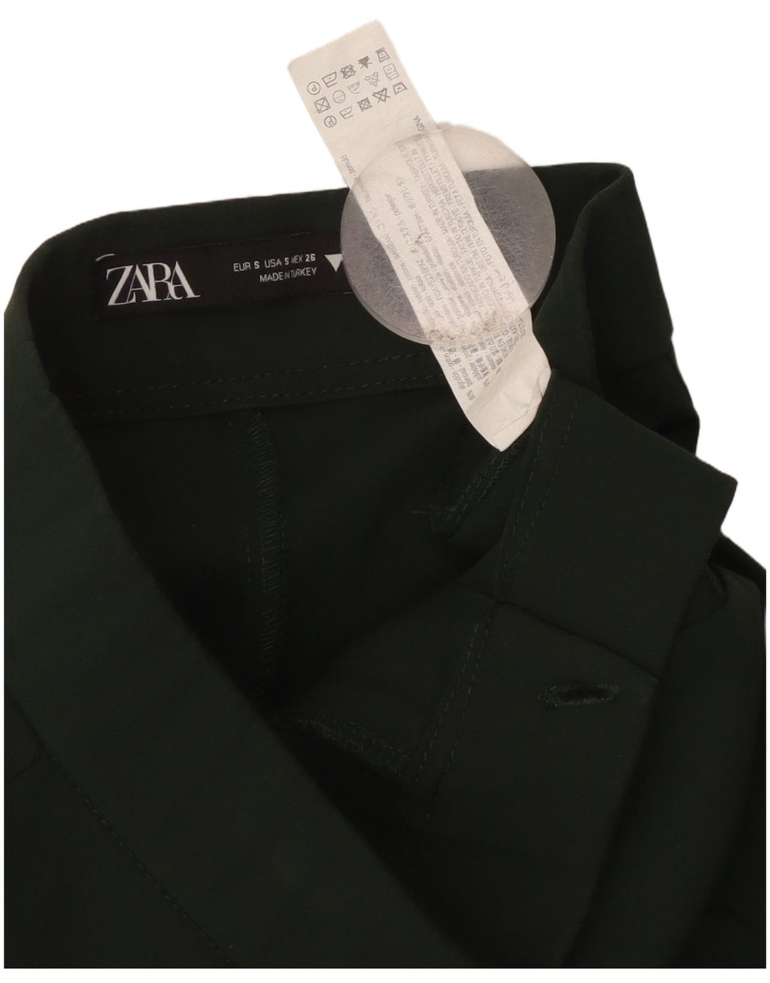 Γυναικείο ZARA Bootcut Casual Παντελόνι Small W26 L25 Πράσινο βαμβακερό