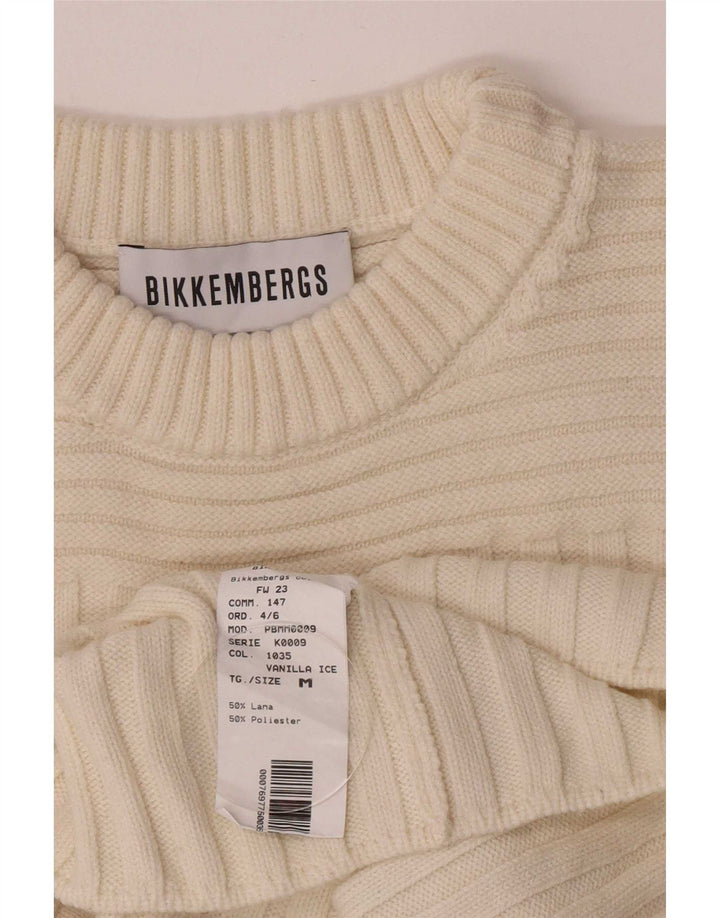 Γυναικείο πουλόβερ Bikkembergs Crew Neck Jumper UK 12 Medium Off White