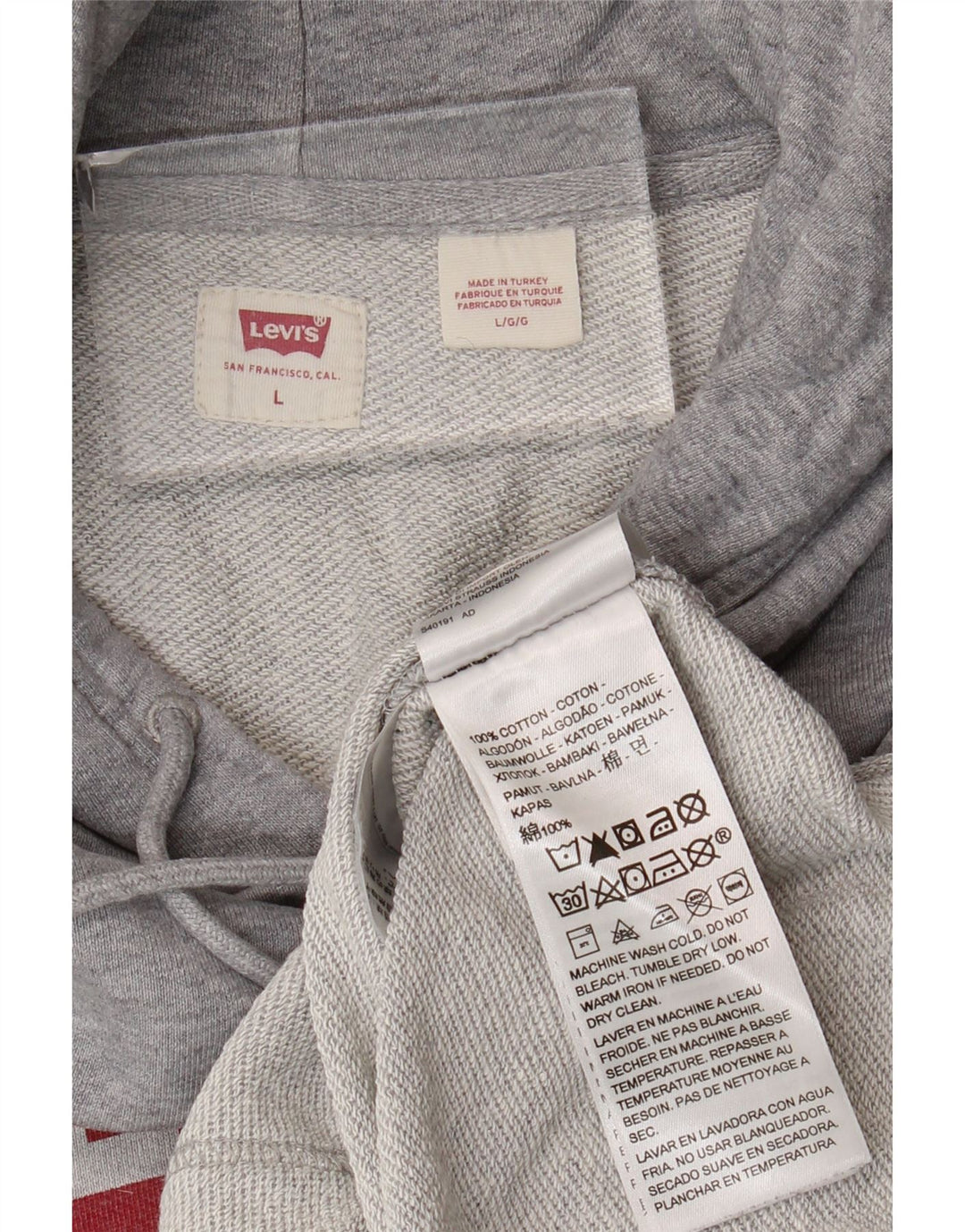 Ανδρικό γραφικό κουκούλα Levi's μεγάλο γκρι βαμβακερό
