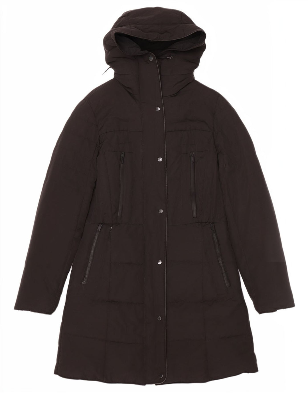 Zara Γυναικείο παλτό με κουκούλα UK 14 Medium Black