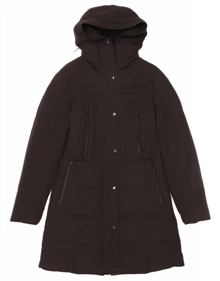 Zara Γυναικείο παλτό με κουκούλα UK 14 Medium Black