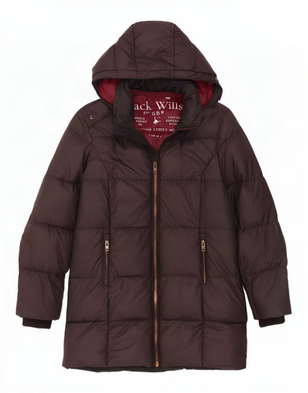 Jack Wills Γυναικείο παλτό με κουκούλα με επένδυση UK 8 Small Grey Polyester