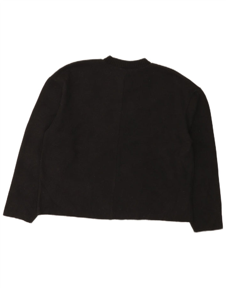 Zara Γυναικείο πουλόβερ με λαιμόκοψη UK 14 Medium Μαύρο