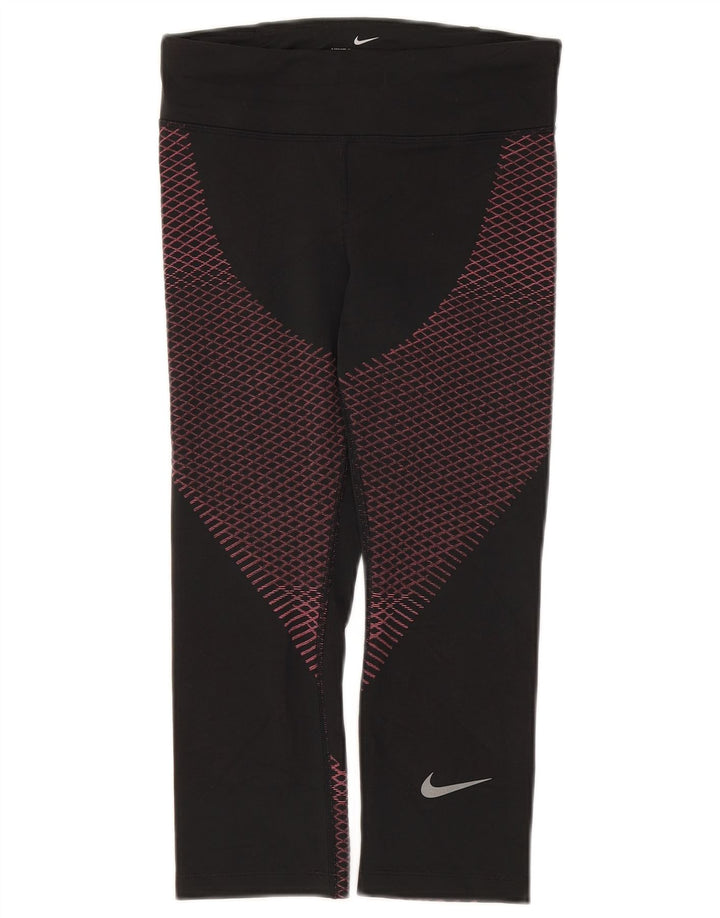 Γυναικεία κολάν Nike Dri Fit Capri UK 8 Μικρός μαύρος γεωμετρικός πολυεστέρας