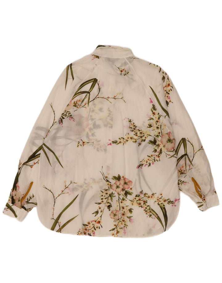 Massimo Dutti Womens See Through Oversized πουκάμισο EU 36 XS White Floral