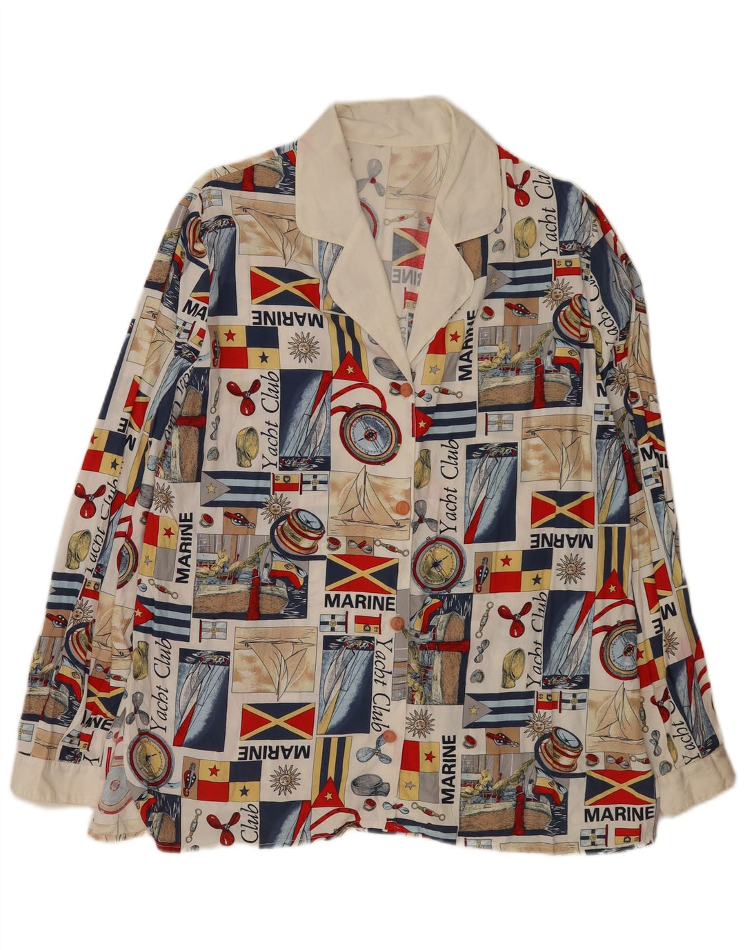 Vintage γυναικεία αφηρημένη γραφική μπλούζα UK 16 Large πολύχρωμη