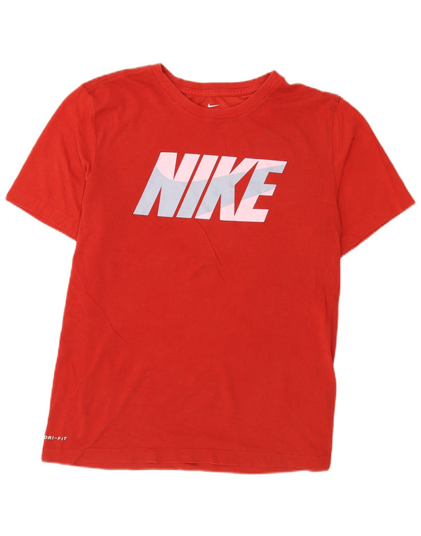 Μπλουζάκι γραφικό Nike ανδρικό Dri Fit, μεγάλο κόκκινο βαμβακερό