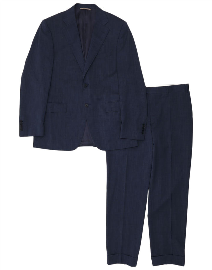 Canali ανδρική φόρμα 2 κουμπιών IT 50 Large W34 L30 Navy Blue Wool