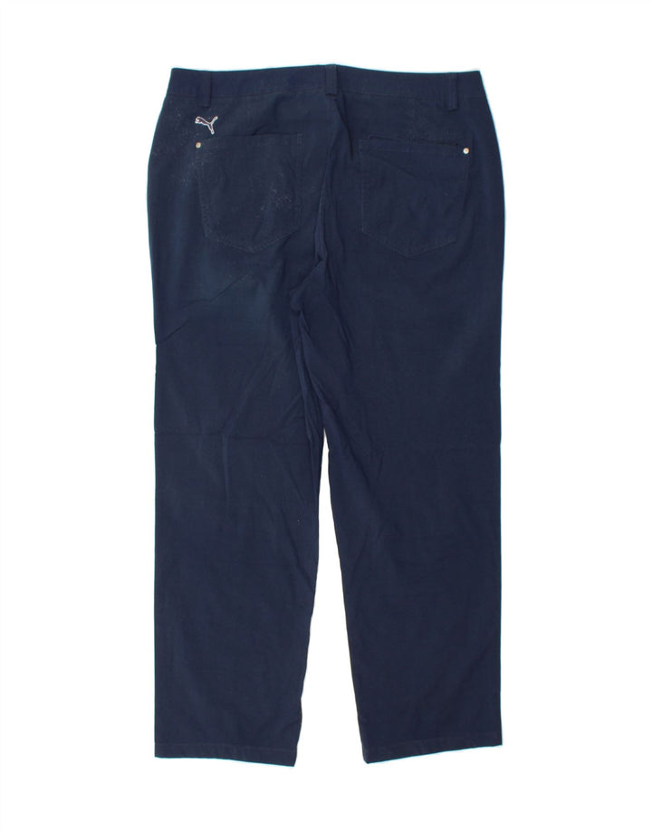 PUMA Mens Straight Casual Trousers W36 L29 Navy Blue Polyester Vintage Puma and Second-Hand Puma from Messina Hembry 
