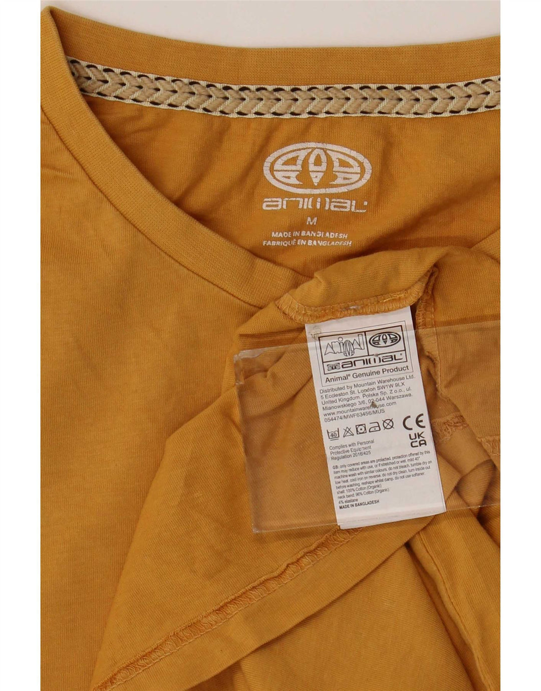 Ανδρικό γραφικό T-Shirt Animal Top Μεσαίο κίτρινο βαμβακερό