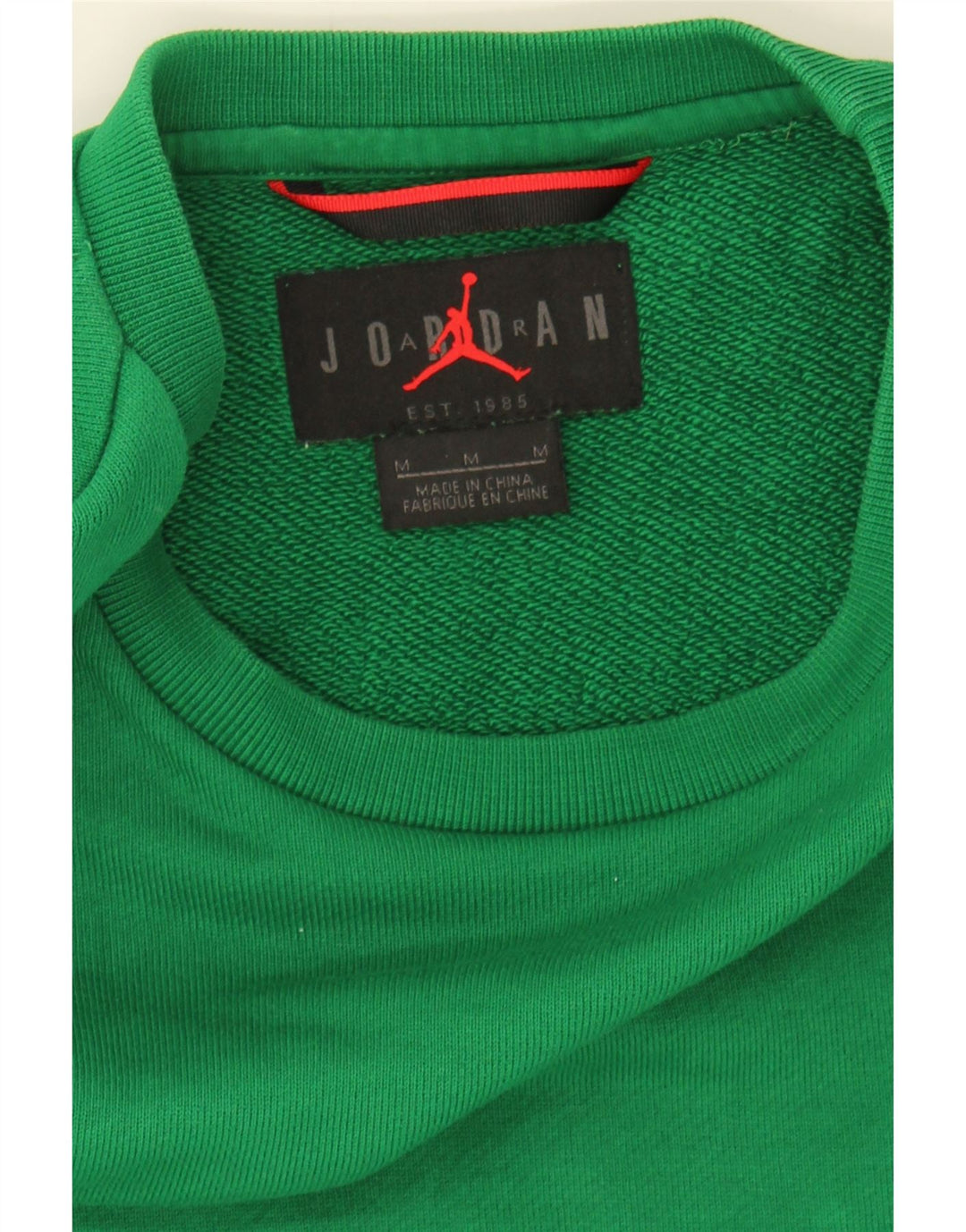JORDAN Mens Sweatshirt Jumper Medium Green Colourblock Cotton Vintage Jordan and Second-Hand Jordan from Messina Hembry 