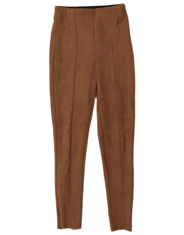 Zara Γυναικείο Skinny Casual Παντελόνι XS W24 L29 Beige Polyester