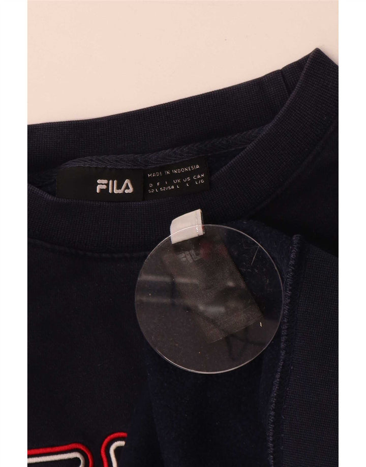 Ανδρικό γραφικό φούτερ Fila Jumper Μεγάλο Ναυτικό Βαμβακερό