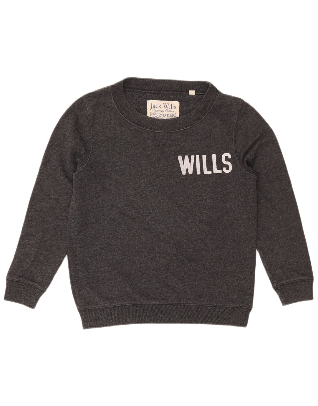 JACK WILLS Γυναικεία γραφική μπλούζα μεγάλου μεγέθους Jumper UK 8 Small Grey