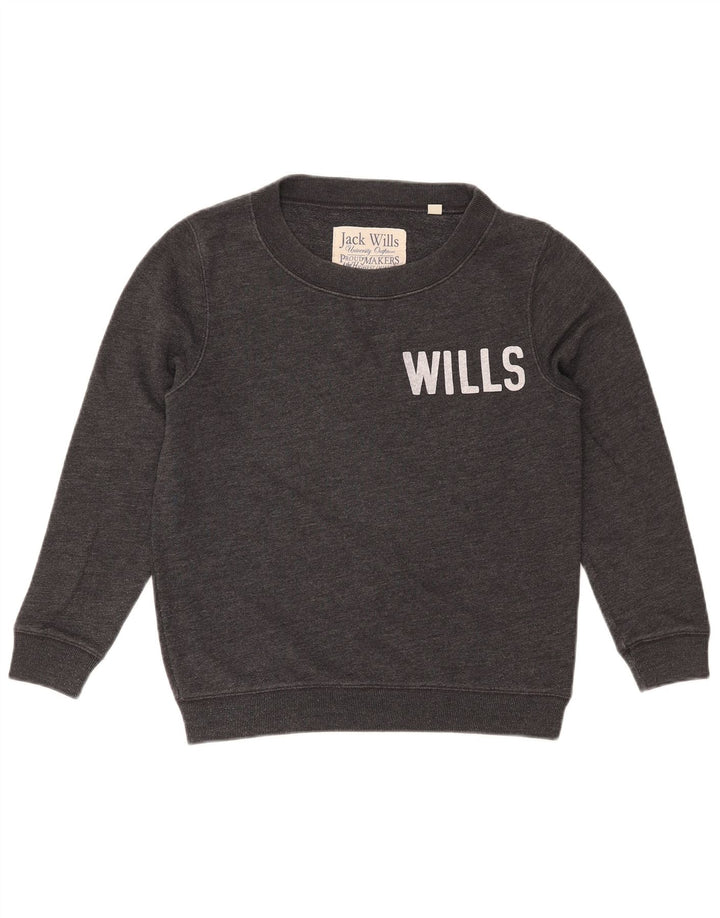 JACK WILLS Γυναικεία γραφική μπλούζα μεγάλου μεγέθους Jumper UK 8 Small Grey