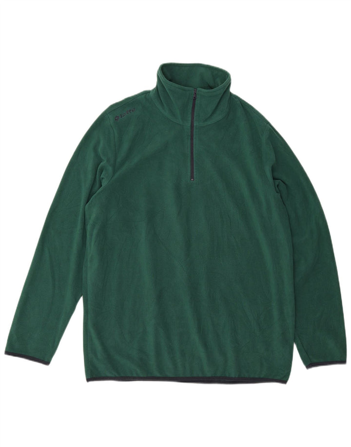 Lotto Mens Zip Neck Fleece Jumper XL Green Polyester