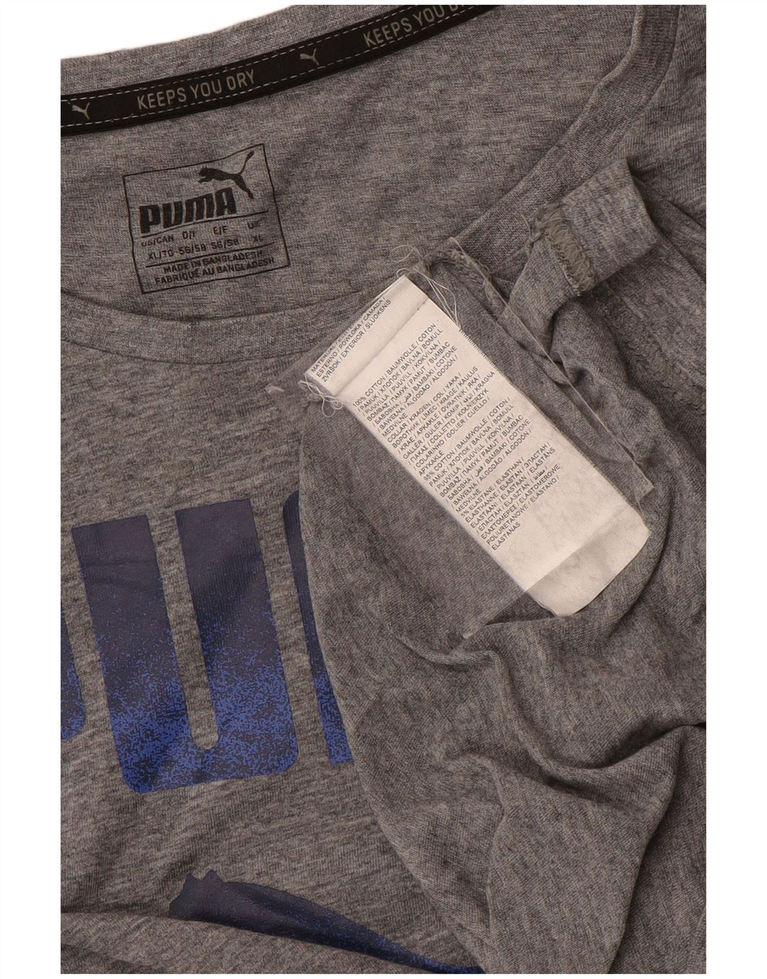 Ανδρικό γραφικό μπλουζάκι Puma τοπ XL γκρι βαμβακερό