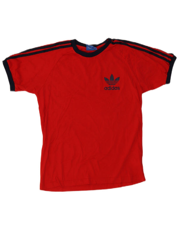 Γυναικείο T-Shirt ADIDAS Top UK 16 μεγάλο κόκκινο βαμβακερό