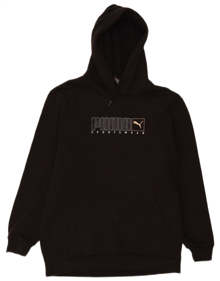 Ανδρικό γραφικό κουκούλα PUMA, μεγάλο μαύρο βαμβακερό