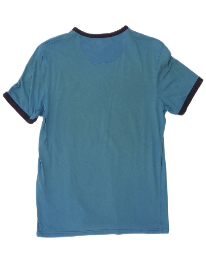 Lyle & Scott Ανδρικό T-Shirt Top Small Blue Colourblock Βαμβακερό