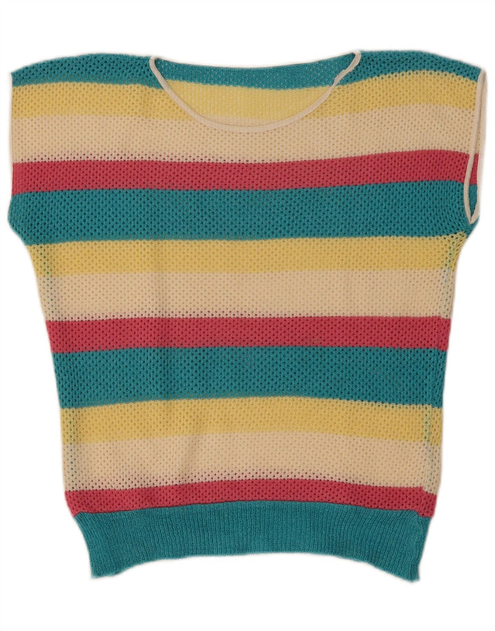 Vintage γυναικείο γιλέκο Tank Top UK 12 μεσαία πολύχρωμα ριγέ