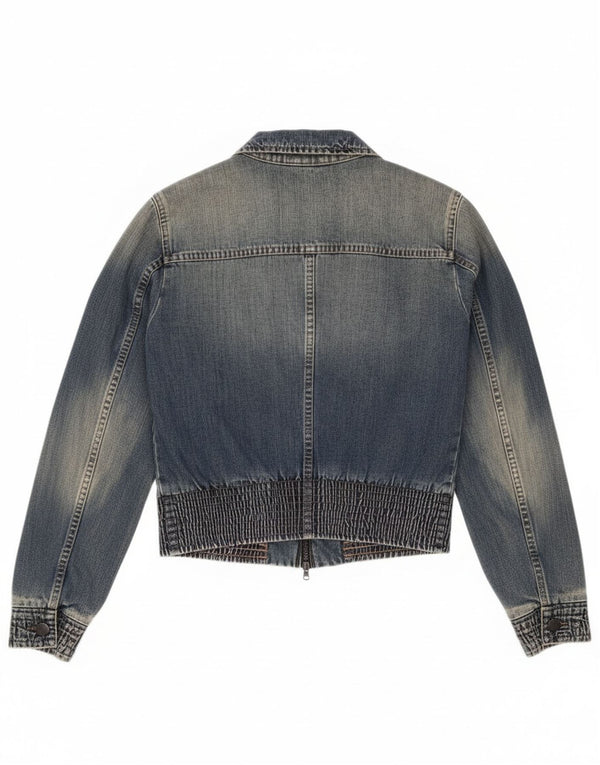 Sisley Γυναικείο Τζιν Μπουφάν UK 10 Small Blue Cotton