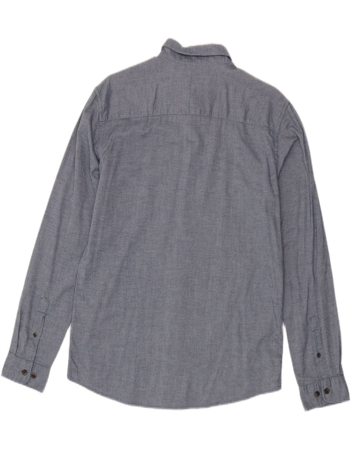 Jack & Jones Ανδρικό φανελένιο πουκάμισο μεγάλο μπλε βαμβακερό ψαροκόκκαλο