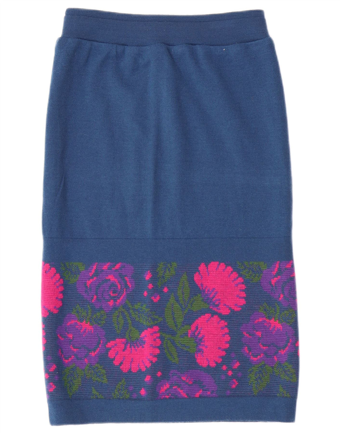 VINTAGE Γυναικείο Σετ 3 τεμαχίων IT 46 Μεγάλο W26 Μπλε Navy Floral Παρθένο μαλλί