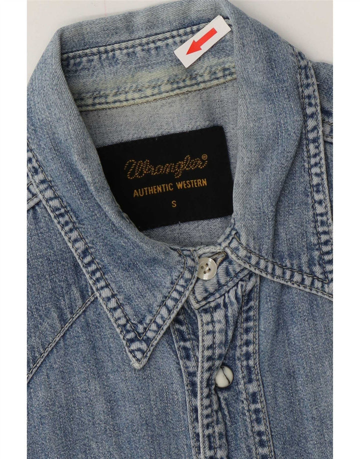 Ανδρικό τζιν πουκάμισο Wrangler, μικρό μπλε βαμβακερό