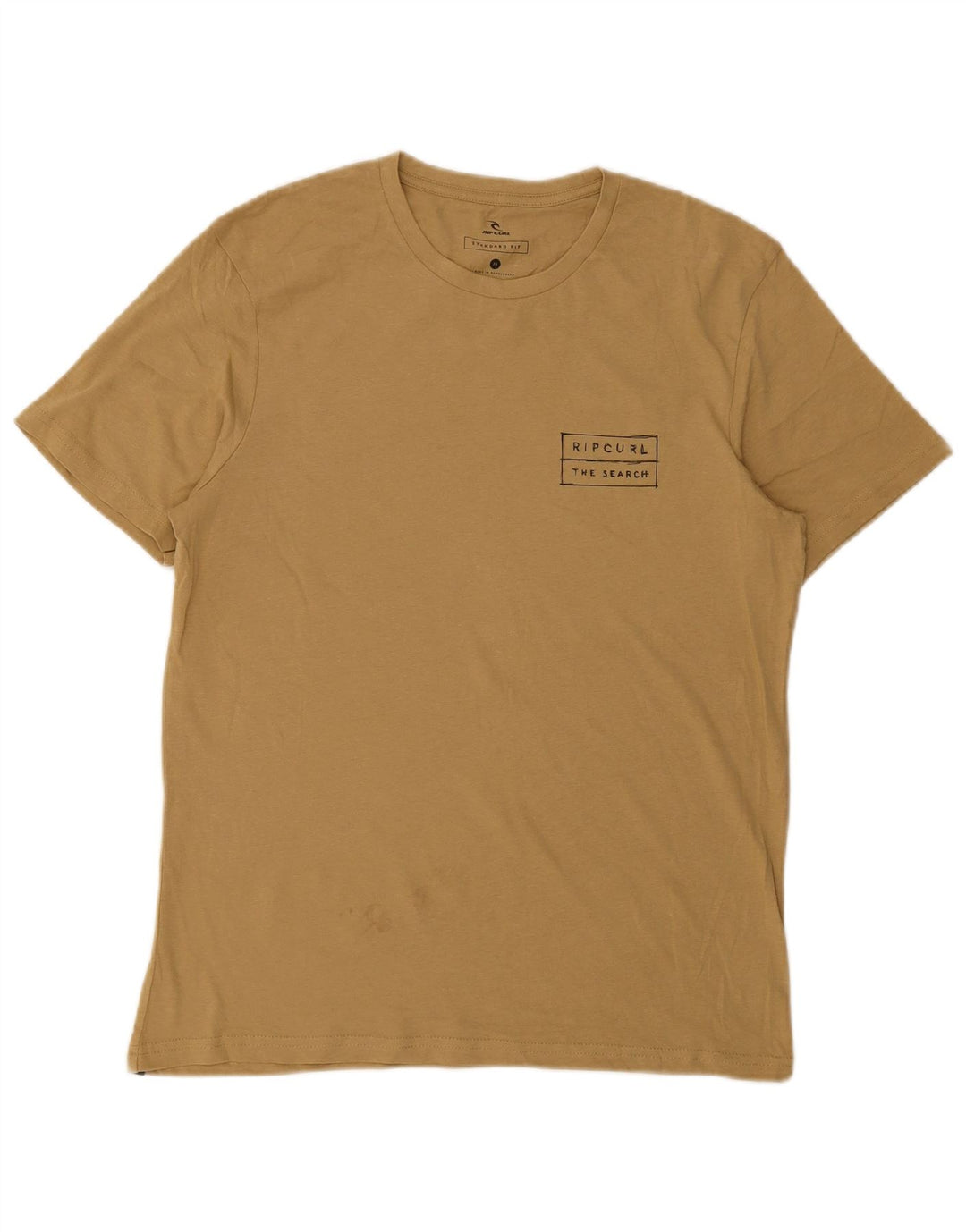 RIP CURL Mens Standard Fit Graphic T-Shirt Top Medium Beige Cotton