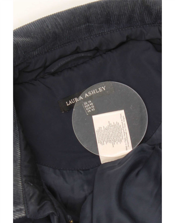 Laura Ashley Γυναικείο καπιτονέ μπουφάν UK 14 Large Navy Blue Polyester