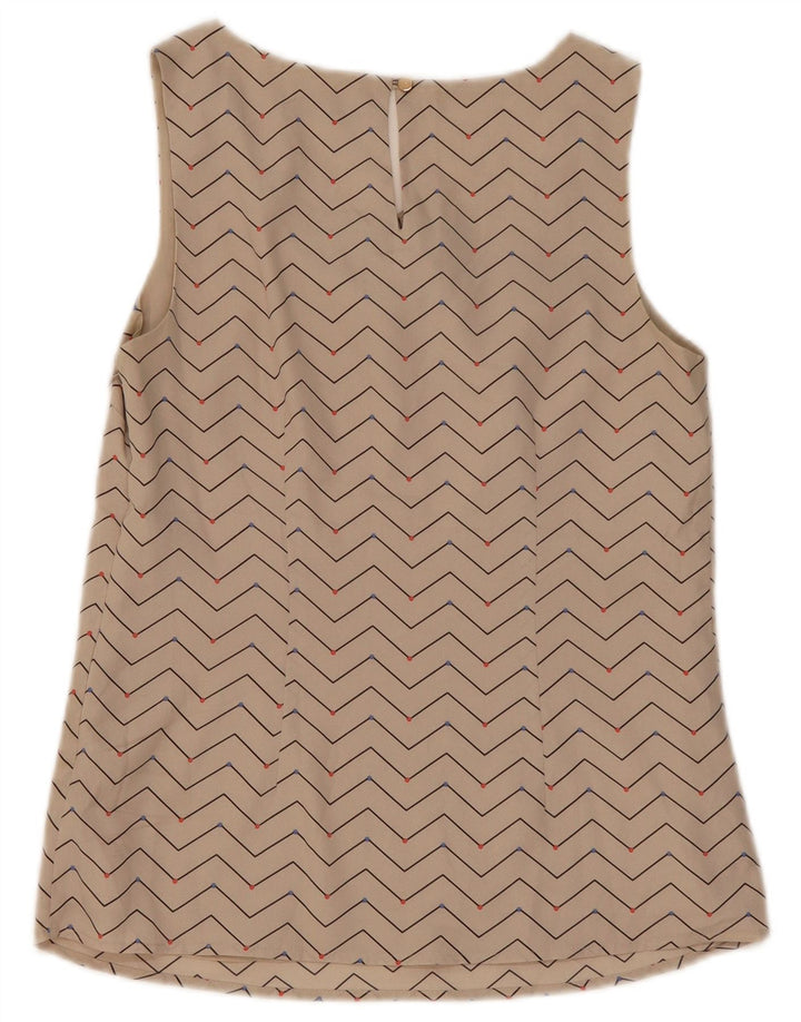Oasis Γυναικεία Αμάνικη Μπλούζα Τοπ UK 10 Small Beige Geometric